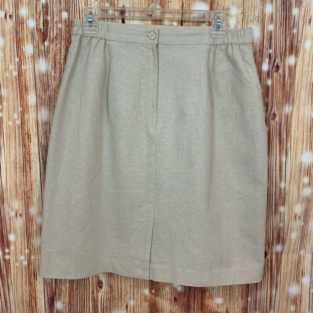 Adolfo Studio Linen Pencil Skirt Size 12. Lined